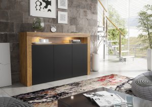 Komoda Aether 155cm RTV ONE FURNITURE - Laminat Dębowy & Czarny 2