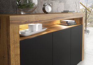 Komoda Aether 155cm RTV ONE FURNITURE - Laminat Dębowy & Czarny 4