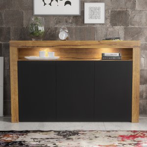Komoda Aether 155cm RTV ONE FURNITURE - Laminat Dębowy & Czarny 5