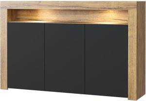 Komoda Aether 155cm RTV ONE FURNITURE - Laminat Dębowy & Czarny 10