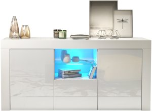 Komoda Aurora 145cm RTV ONE FURNITURE - Biały Laminat & Połysk 3