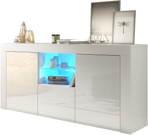 Komoda Aurora 145cm RTV ONE FURNITURE - Biały Laminat & Połysk 5