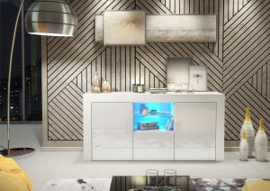 Komoda Aurora 145cm RTV ONE FURNITURE - Biały Laminat & Połysk 6