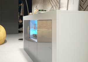 Komoda Aurora 145cm RTV ONE FURNITURE - Biały Laminat & Szare Drzwi 8