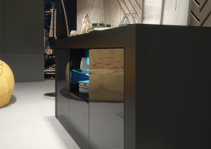 Komoda Aurora 145cm RTV ONE FURNITURE - Czarny Laminat & Połysk 8