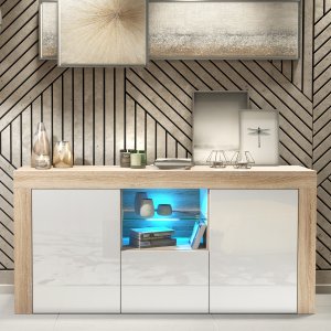 Komoda Aurora 145cm RTV ONE FURNITURE - Laminat Dębowy & Biały 3