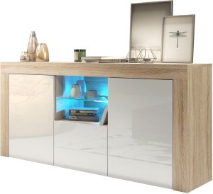Komoda Aurora 145cm RTV ONE FURNITURE - Laminat Dębowy & Biały 4