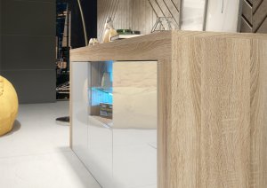 Komoda Aurora 145cm RTV ONE FURNITURE - Laminat Dębowy & Biały 8