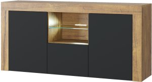 Komoda Aurora 145cm RTV ONE FURNITURE - Laminat Dębowy & Czarny 11