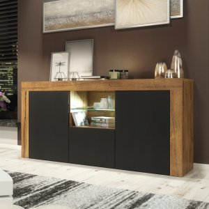 Komoda Aurora 145cm RTV ONE FURNITURE - Laminat Dębowy & Czarny 4