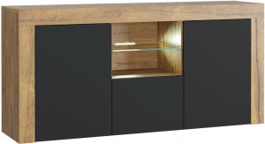 Komoda Aurora 145cm RTV ONE FURNITURE - Laminat Dębowy & Czarny 9