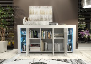 Komoda Eden 164cm RTV ONE FURNITURE - Biały Laminat & Połysk 7