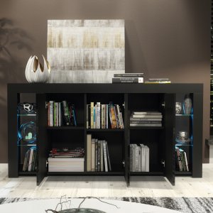 Komoda Eden 164cm RTV ONE FURNITURE - Czarny Laminat & Połysk 4