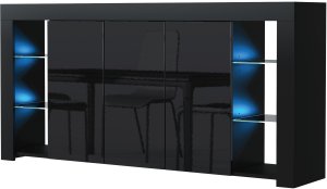 Komoda Eden 164cm RTV ONE FURNITURE - Czarny Laminat & Połysk 10