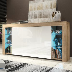 Komoda Eden 164cm RTV ONE FURNITURE - Laminat Dębowy & Biały 4