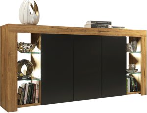 Komoda Eden 164cm RTV ONE FURNITURE - Laminat Dębowy & Czarny 6