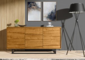 Komoda RTV Vista 140cm Loft ONE FURNITURE - Laminat Dębowy 2