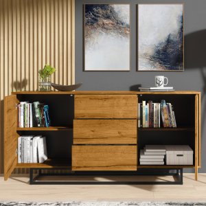 Komoda RTV Vista 140cm Loft ONE FURNITURE - Laminat Dębowy 7