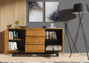 Komoda RTV Vista 140cm Loft ONE FURNITURE - Laminat Dębowy 8