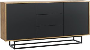 Komoda RTV Vista 140cm Loft ONE FURNITURE Laminat Dębowy & Czarny 9