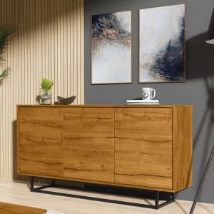 Komoda RTV Halo 160cm Loft ONE FURNITURE - Laminat Dębowy 3