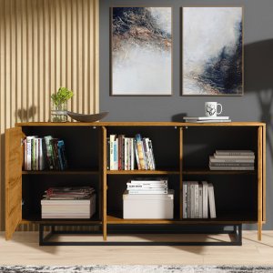 Komoda RTV Halo 160cm Loft ONE FURNITURE - Laminat Dębowy 6