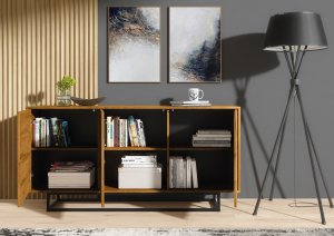 Komoda RTV Halo 160cm Loft ONE FURNITURE - Laminat Dębowy 7