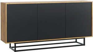 Komoda RTV Halo 160cm Loft ONE FURNITURE Laminat Dębowy & Czarny 9