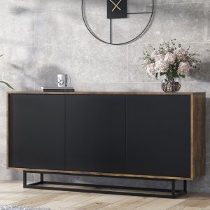 Komoda RTV Halo 160cm Loft ONE FURNITURE Laminat Brąz Rustrykalny 4