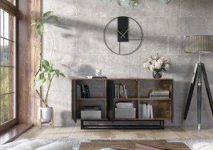 Komoda RTV Halo 160cm Loft ONE FURNITURE Laminat Brąz Rustrykalny 7