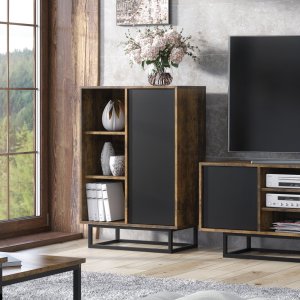 Komoda RTV Elysian 100cm Loft ONE FURNITURE Laminat Brąz Rustrykalny 4