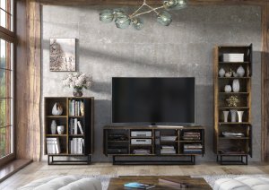 Komoda RTV Elysian 100cm Loft ONE FURNITURE Laminat Brąz Rustrykalny 7