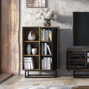 Komoda RTV Elysian 100cm Loft ONE FURNITURE Laminat Brąz Rustrykalny 8