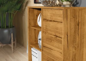 Komoda RTV Elysian 100cm Loft ONE FURNITURE - Laminat Dębowy 3