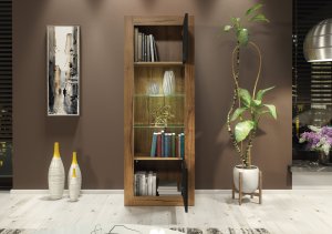 Witryna Illume 170cm ONE FURNITURE - Laminat Dębowy & Czarny 17