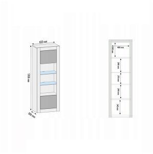 Witryna Illume 170cm ONE FURNITURE - Laminat Dębowy & Czarny 20