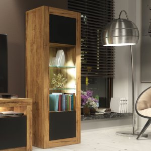 Witryna Illume 170cm ONE FURNITURE - Laminat Dębowy & Czarny 3