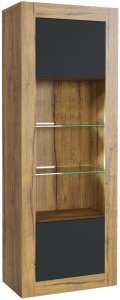 Witryna Illume 170cm ONE FURNITURE - Laminat Dębowy & Czarny 5