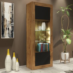Witryna Illume 170cm ONE FURNITURE - Laminat Dębowy & Czarny 8