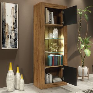 Witryna Illume 170cm ONE FURNITURE - Laminat Dębowy & Czarny 9