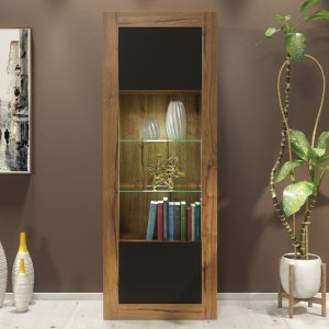 Witryna Illume 170cm ONE FURNITURE - Laminat Dębowy & Czarny 10