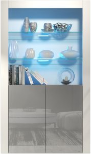 Witryna Spectrum 170cm ONE FURNITURE - Biały Laminat & Szary 3