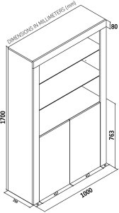 Witryna Spectrum 170cm ONE FURNITURE - Biały Laminat & Szary 9