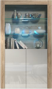 Witryna Spectrum 170cm ONE FURNITURE - Laminat Dębowy & Białe Drzwi 3