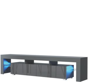 Szafka RTV Nova 200cm ONE FURNITURE - Szary Laminat & Połysk 8