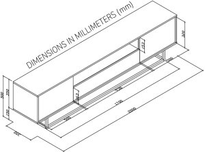 Szafka RTV Rift 200cm Loft ONE FURNITURE - Laminat Dębowy & Czarny 14