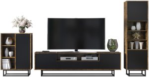 One Furniture Szafka RTV Rift 200cm Loft ONE FURNITURE - Laminat Brąz Rustrykalny 14