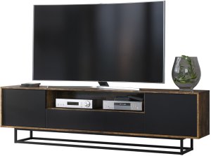One Furniture Szafka RTV Rift 200cm Loft ONE FURNITURE - Laminat Brąz Rustrykalny 4