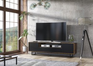 One Furniture Szafka RTV Rift 200cm Loft ONE FURNITURE - Laminat Brąz Rustrykalny 6