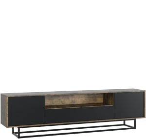 One Furniture Szafka RTV Rift 200cm Loft ONE FURNITURE - Laminat Brąz Rustrykalny 9